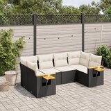 vidaXL 6-dijelni set vrtnih sofa s jastucima crni od poliratana | shoptok.hr