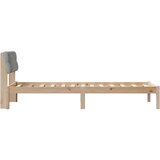  Okvir kreveta s uzglavljem Smeđa i svijetlo siva 75 x 190 cm | shoptok.hr