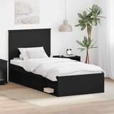  Okvir za krevet Crna 90 x 200 cm Čvrsto borovo drvo | shoptok.hr