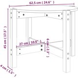  Stolić za kavu bijeli Ø 62,5 x 45 cm od masivne borovine | shoptok.hr