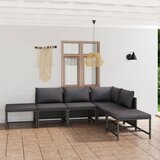 Maison Chic Seti vrtnega pohištva - Vrtna garnitura - Vrtni pohištvo set z blazinami 6-delna poli ratan siva, (21795788) | Shoptok.si