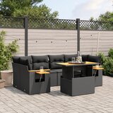 vidaXL 7-dijelni set vrtnih sofa od poliratana s jastucima crni | shoptok.hr