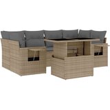 vidaXL 7-dijelni set vrtnih sofa od poliratana s jastucima bež | shoptok.hr
