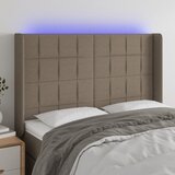  LED uzglavlje smeđesivo 147 x 16 x 118/128 cm od tkanine | shoptok.hr
