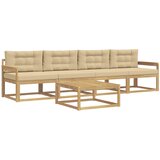  Set vanjskih sofa s jastukom 4 pcs Bijela i bež | Eponuda.com
