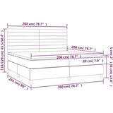  Box spring postelja z vzmetnico LED temno siva 200x200 cm žamet, (20727142) | Shoptok.si