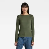 G-star T-shirt - Slim rib boatneck l\s wmn green