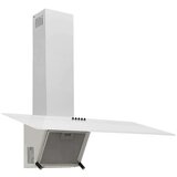 vidaXL kuhinjska napa 90 cm jeklo in kaljeno steklo bela | Shoptok.si