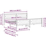  Okvir za krevet Tamno siva 200 x 200 cm tkanina | shoptok.hr
