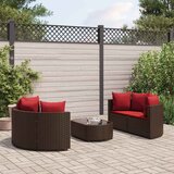 Maison Chic Seti vrtnega pohištva - Vrtna garnitura - Vrtni pohištvo set 5-delna z blazinami rjav poli ratan, (21817986) | Shoptok.si