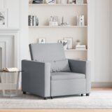 vidaXL 3-u-1 Single Sofa Bed Convertible Svjetlosiva tkanina Cijene