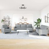 vidaXL 4-dijelni set sofa s tabureom svjetlosivi od tkanine | shoptok.hr