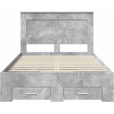  Krevetna konstrukcija s ladicama Betonski sivi 120 x 190 cm | Shoptok.si