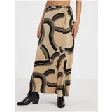 Vero_Moda Beige women's patterned wrap maxi skirt AWARE by Gu - Women's