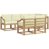 vidaXL Zunanja garnitura za sedenje 7 pcs Bela in krem Poliester, (5000279604) | Shoptok.si