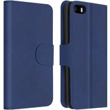 AVIZAR Stoječa torbica Wallet Flip z režami za kartice za iPhone 5 / 5S / SE - modra, (20526697) Cene