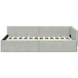  Kutni okvir kreveta Svijetlo siva 80 cm x 200 cm Baršun | shoptok.hr