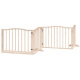  Vrata za pse s vratašcima 6 panela sklopiva 480 cm drvo topole Smeđa 80 x 60 x 2 cm | Shoptok.si