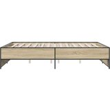 vidaXL Posteljni okvir sonoma hrast 160x200 cm inž. les in kovina, (21128358) | Shoptok.si