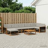  Set vanjskih sofa 8 kom. Prirodna i svjetlosiva Poliester | shoptok.hr