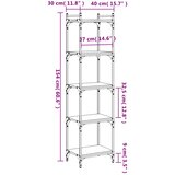  Regal za knjige s 5 razina crni 40x30x154 cm konstruirano drvo | shoptok.hr