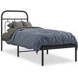 Metalni okvir za krevet s uzglavljem crni 75x190 cm | shoptok.hr