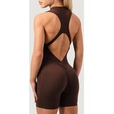 GymBeam Women‘s NEO Zip-Up Jumpsuit Mocha XS | Eponuda.ba
