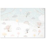  Slika - Sky with Balloons - Balloons in Subdued Colors Flying in the Sky Among Clouds Rainbows and Stars 30x20 Akustična | shoptok.hr