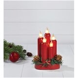 Markslöjd Rdeč LED svečnik Hanna, višina 20 cm | Shoptok.si