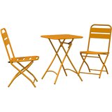 vidaXL 3-delni zložljivi bistro set v gorčični barvi iz jekla Cene