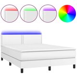  Krevet box spring s madracem LED bijeli 140x200 cm umjetna koža | shoptok.hr