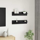  Polica na zidu s policom 2 pcs Crni hrast 80 x 11,5 x 18 cm | shoptok.hr