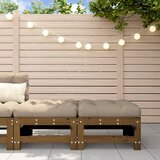 Maison Chic Vrtni stolček - Vrtni stoli za noge z blazino 2 kosa medeno rjava borovina JS970, (21877675) | Shoptok.si