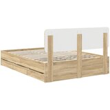  Krevetna konstrukcija s ladicama Sonoma hrast 150 x 200 cm Smeđa 206 x 153 x 90 cm | Shoptok.si