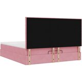  Otomanski posteljni okvir z vzmetnicami roza 200x200cm žamet, (22054145) | Shoptok.si