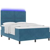vidaXL Box Spring postelja z vzmetnico & LED temno modra 140x200 cm žamet, (22050965) Cene