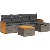 Maison Chic Seti vrtnega pohištva - Vrtna garnitura - Vrtni pohištvo set 6-delna z blazinami siv poli ratan, (21806644) | Shoptok.si