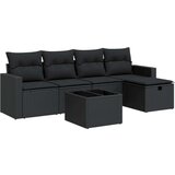 vidaXL 6-dijelni set vrtnih sofa s jastucima crni od poliratana | shoptok.hr