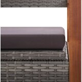  Klupa za pohranu 115 cm od poliratana i bagremovog drva siva | Eponuda.com