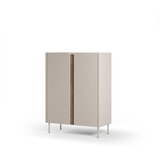 Marckeric Kremno bela/naravna omarica v hrastovem dekorju 90x120x40 cm Lucile – | Shoptok.si