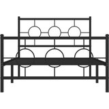  Metalni okvir kreveta uzglavlje i podnožje crni 107x203 cm | shoptok.hr