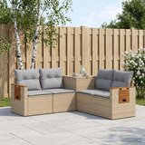  Set sofe 5 kom. Bež i svijetlo siva Poli Rattan i čelik | shoptok.hr