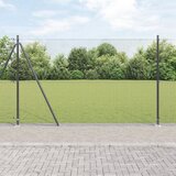 vidaXL varjena žična ograja z 7 flanšnimi stebri siva 1.6x10 m jeklo Cene