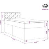  Boxspring krevet s madracem Tamno smeđa 90 x 200 cm Tkanina | shoptok.hr
