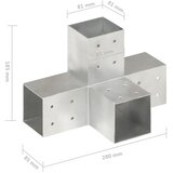  Spojnici za stupove u X-obliku 4 kom pocinčani metal 81 x 81 mm | shoptok.hr