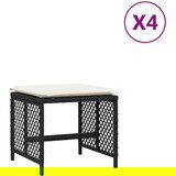 Maison Chic Vrtni stolčki - Vrtni stoli z blazinami 4 kosi črni 41x41x36 cm poli ratan JS1120, (21877537) | Shoptok.si