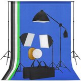 vidaXL Foto studijski komplet s svetilkami, ozadjem in odbojnikom Cene