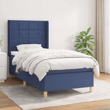  Box spring postelja z vzmetnico moder 90x190 cm blago, (20892673) Cene