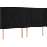  Uzglavlje s ušima crno 183x16x118/128 cm baršunasto | shoptok.hr