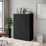 P & B PISALNIK leseni material črna | Shoptok.si